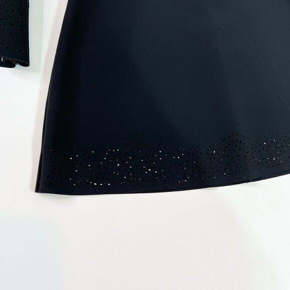 Parker Dress Sonoma Laser Cut Bell Womens Small Black Long Sleee Mini whimsigoth - Picture 2 of 13